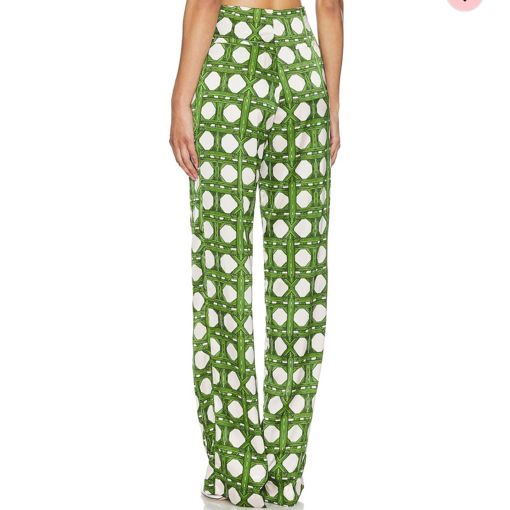 Chic Green Geometric Pattern Pants - image 3